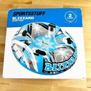 Sportsstuff Snow Tube Blizzard 56in Blue Inflatable 2 Rider Handles Winter NEW